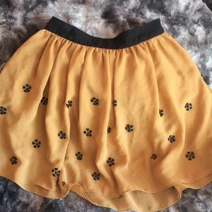 beaded mustard skirt